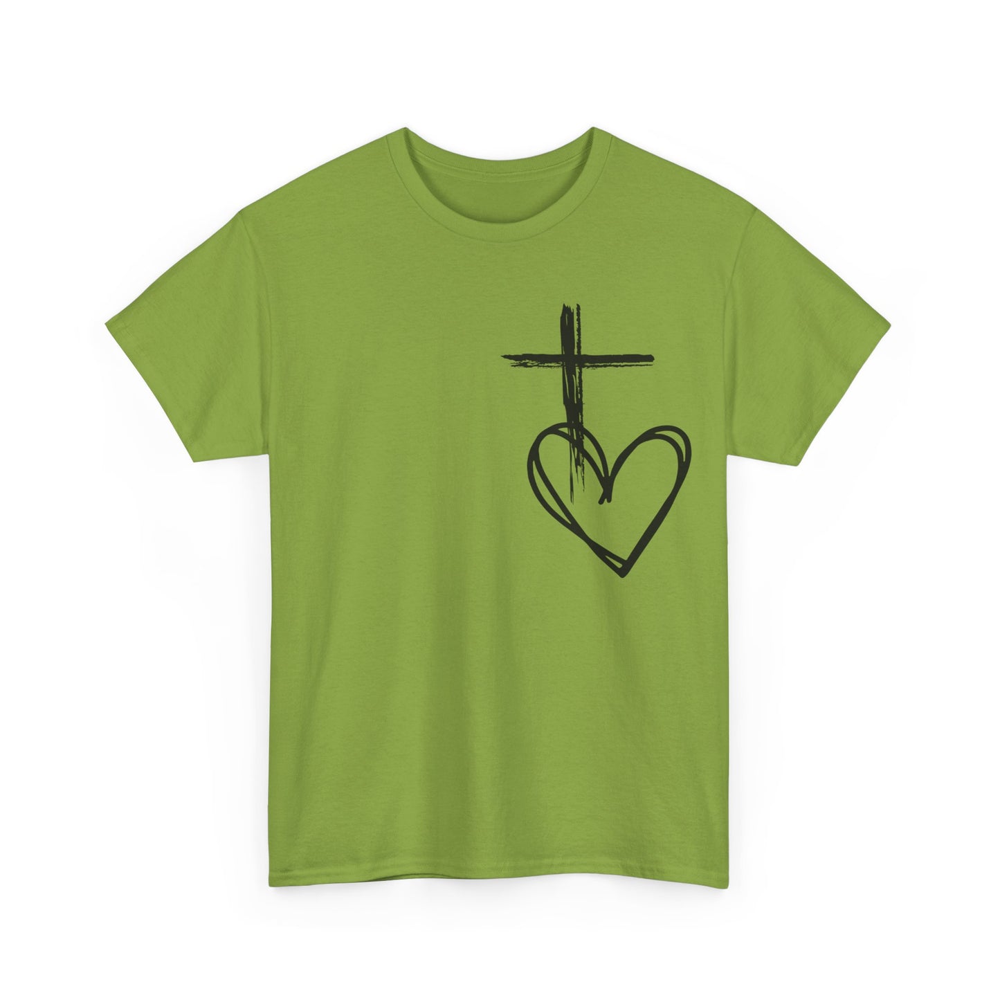 Cross and Heart unisex  Tee.  love the crossUnisex t-shirt, Jesus Christ shirt, christianity shirt, faith shirt, religious shirt