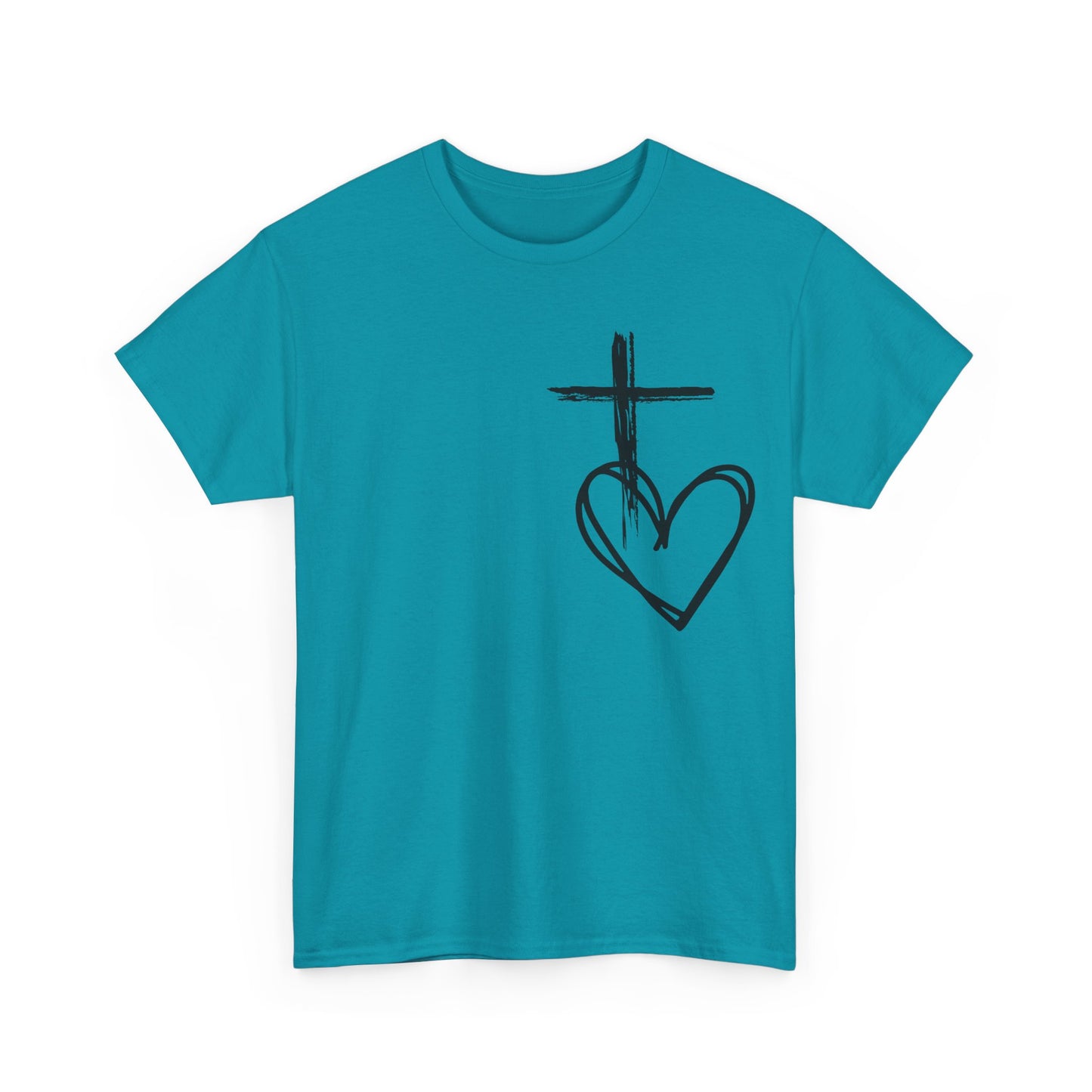 Cross and Heart unisex  Tee.  love the crossUnisex t-shirt, Jesus Christ shirt, christianity shirt, faith shirt, religious shirt