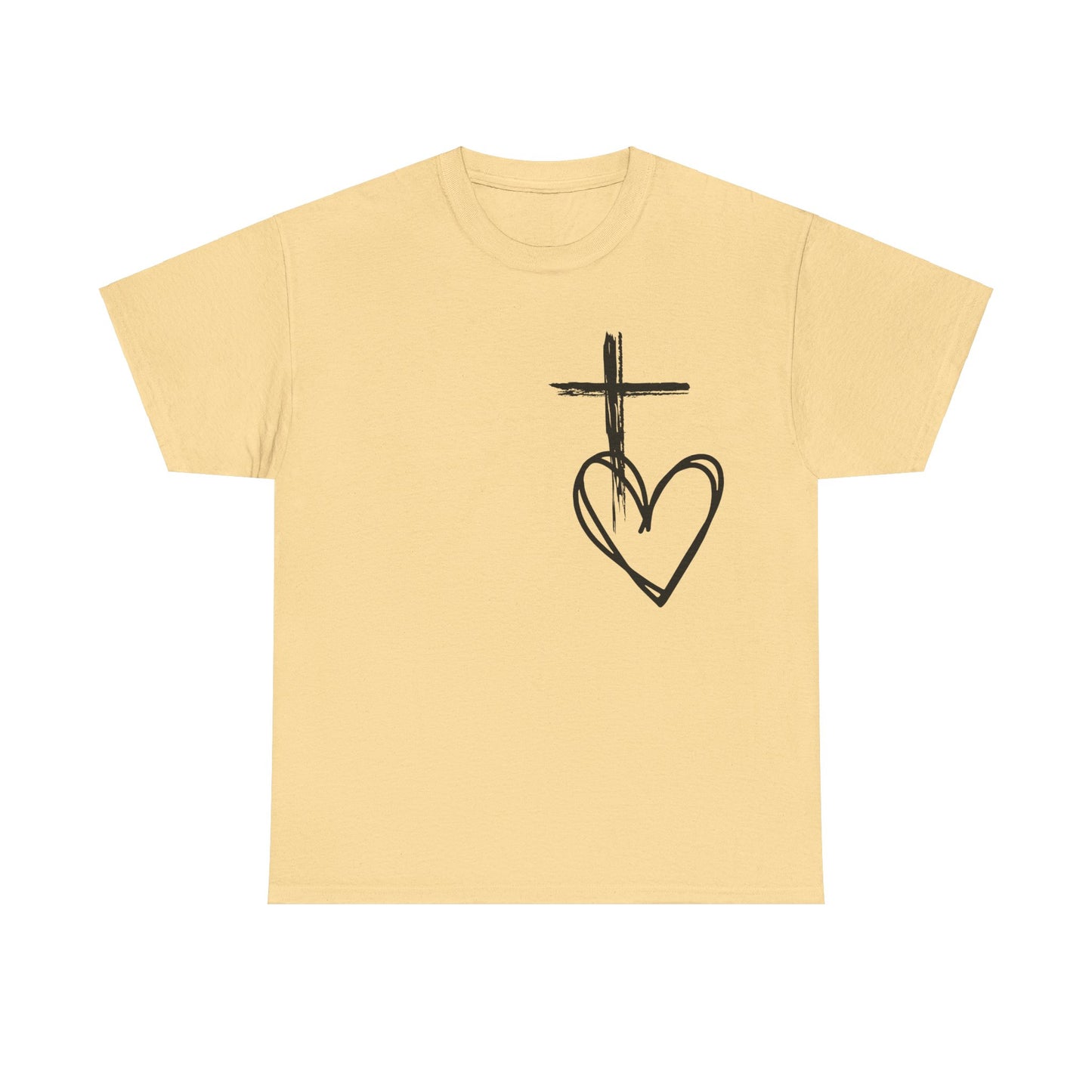 Cross and Heart unisex  Tee.  love the crossUnisex t-shirt, Jesus Christ shirt, christianity shirt, faith shirt, religious shirt