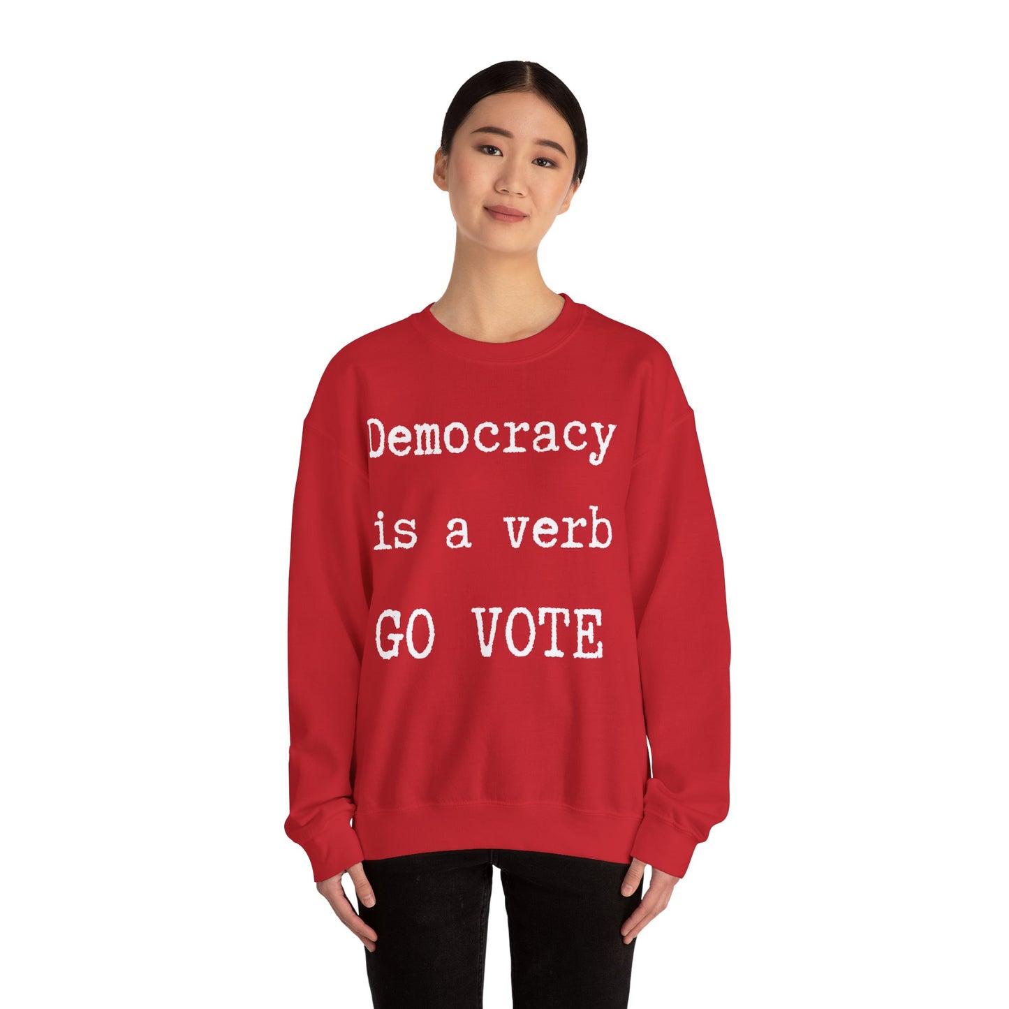 Democracy a verb Go Vote Sweatshirt,  Political sweatshirt, Voters' sweatshirt, petition shirt, voting shirt, go vote shirt, freedom shirt