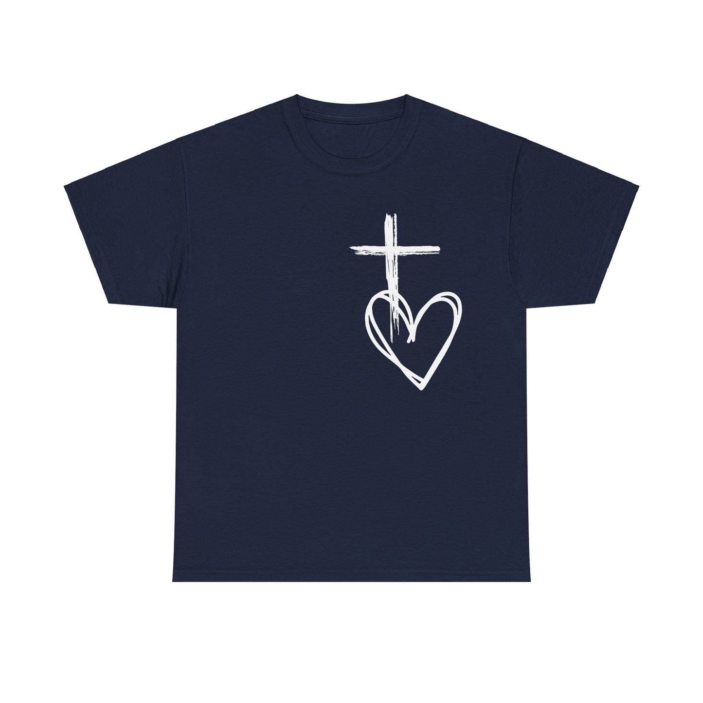 Cross and Heart unisex  Tee.  love the crossUnisex t-shirt, Jesus Christ shirt, christianity shirt, faith shirt, religious shirt