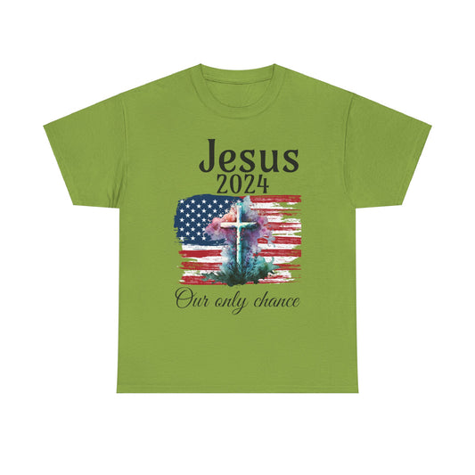 Jesus 2024 Our only chance unisex tee, petition shirt, gospel shirt, christian shirt, gospel shirt, believer tee, religious t-shirt