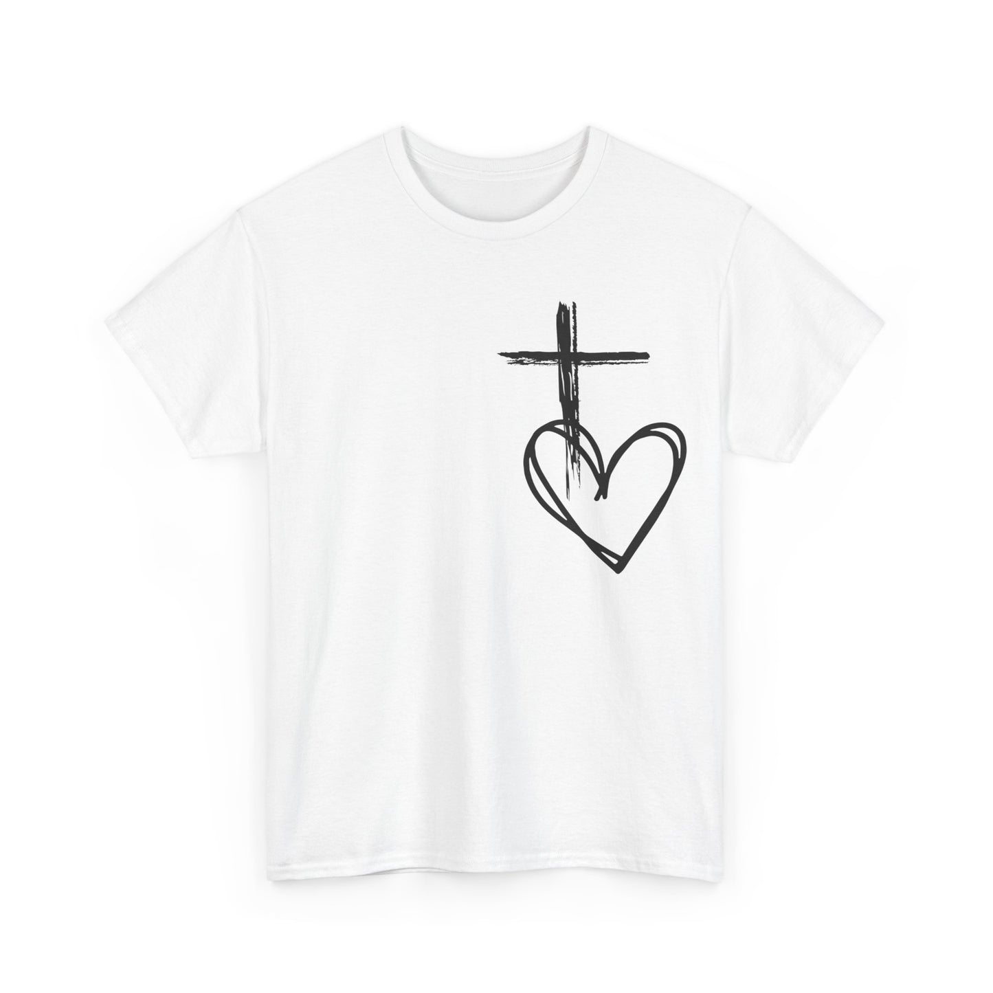 Cross and Heart unisex  Tee.  love the crossUnisex t-shirt, Jesus Christ shirt, christianity shirt, faith shirt, religious shirt