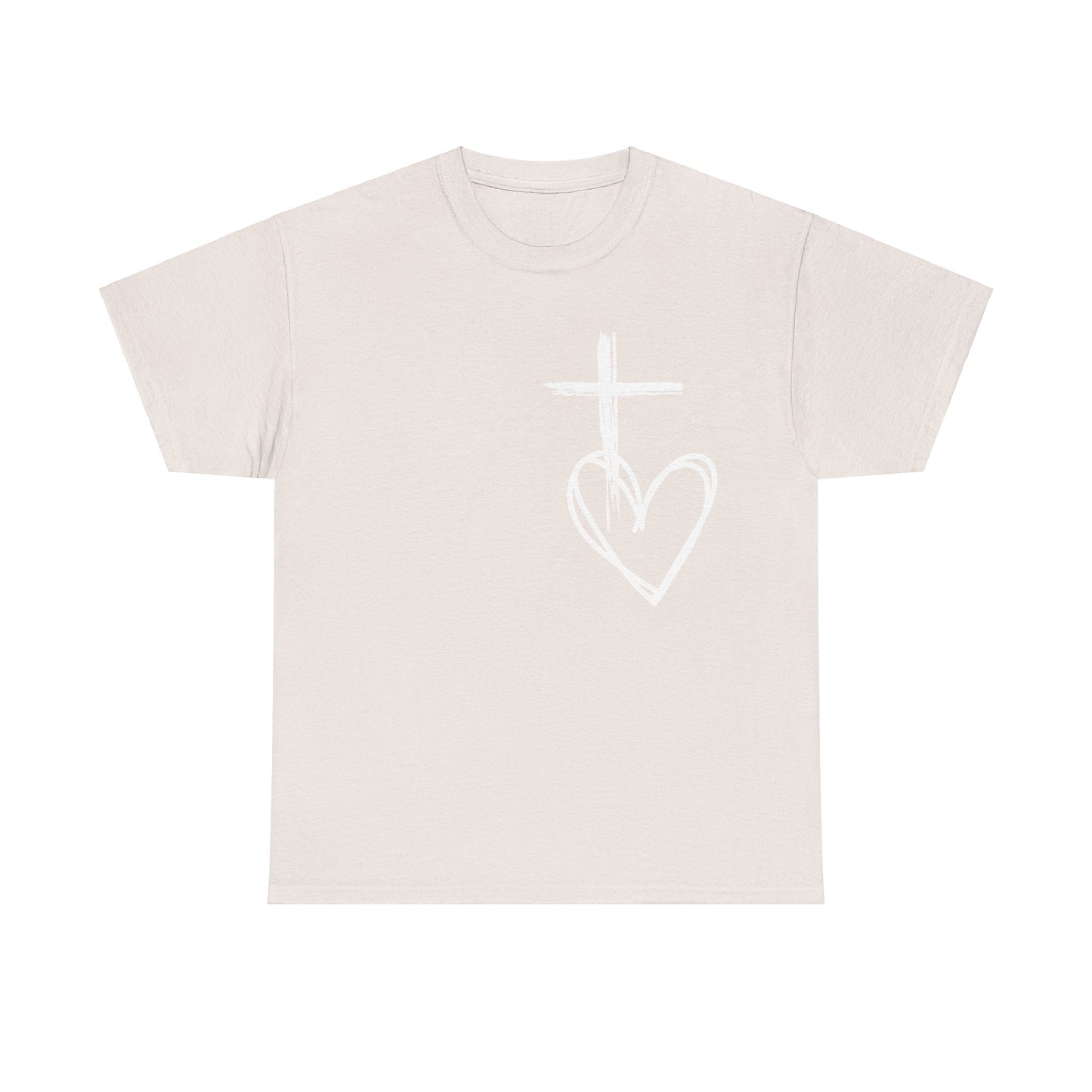 Cross and Heart unisex  Tee.  love the crossUnisex t-shirt, Jesus Christ shirt, christianity shirt, faith shirt, religious shirt