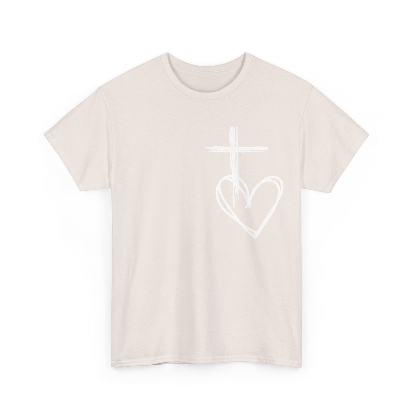 Cross and Heart unisex  Tee.  love the crossUnisex t-shirt, Jesus Christ shirt, christianity shirt, faith shirt, religious shirt