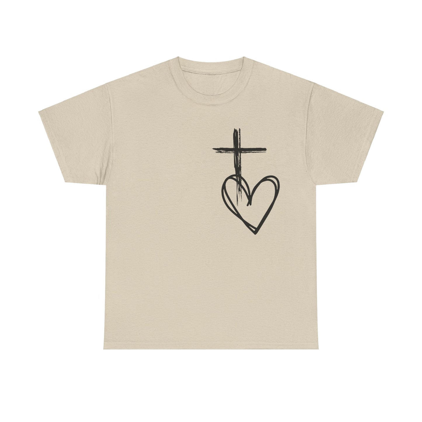 Cross and Heart unisex  Tee.  love the crossUnisex t-shirt, Jesus Christ shirt, christianity shirt, faith shirt, religious shirt