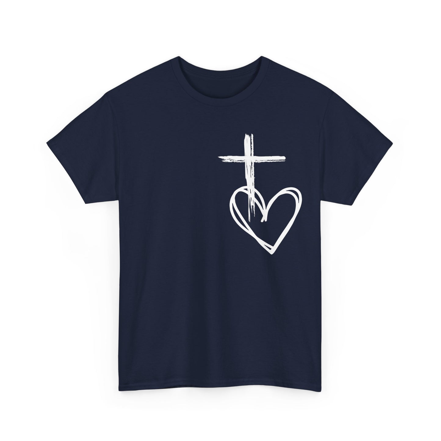 Cross and Heart unisex  Tee.  love the crossUnisex t-shirt, Jesus Christ shirt, christianity shirt, faith shirt, religious shirt