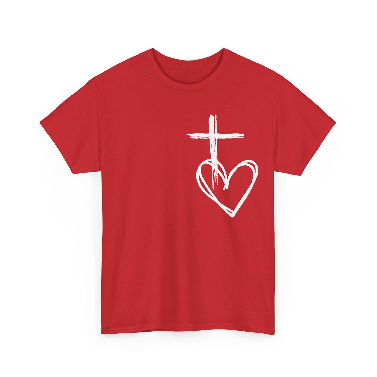 Cross and Heart unisex  Tee.  love the crossUnisex t-shirt, Jesus Christ shirt, christianity shirt, faith shirt, religious shirt