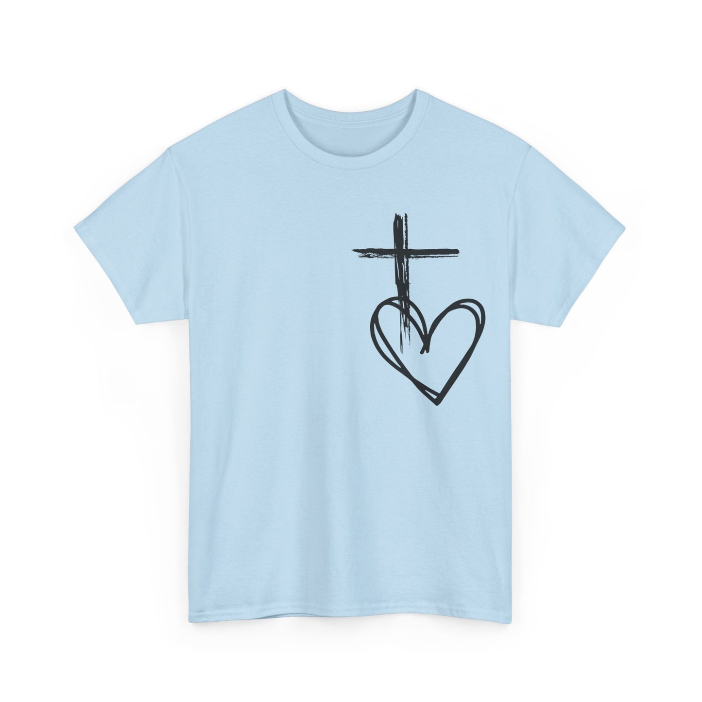 Cross and Heart unisex  Tee.  love the crossUnisex t-shirt, Jesus Christ shirt, christianity shirt, faith shirt, religious shirt