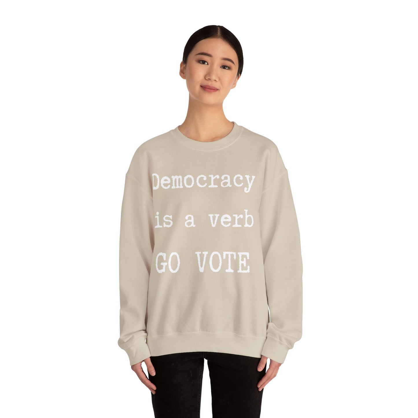 Democracy a verb Go Vote Sweatshirt,  Political sweatshirt, Voters' sweatshirt, petition shirt, voting shirt, go vote shirt, freedom shirt