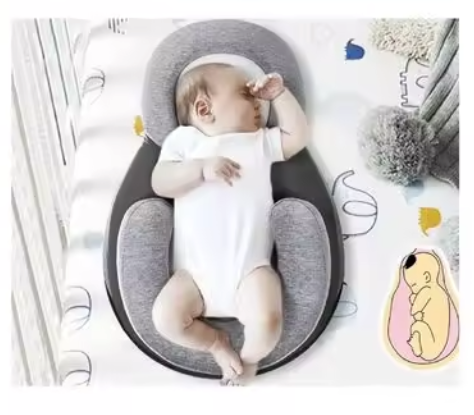 Innovative Portable Baby Bed with Advanced Head & Body Support. Keep Your Newborn from Rolling Over. Used to Protect & Reduce Baby from Flat Head Syndrome, Colic, Indigestion and Breathing Issues