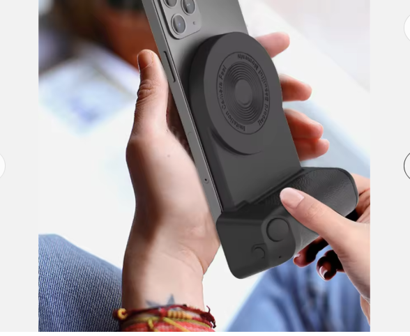 Magnetic Smartphone Handheld Selfie Shutter- Wireless remote control - Handheld Phone Grip Flexible Selfie Stick- Anti-shake Selfie Device for Android /IOS 15,14, & 13 Mag-safe Wireless Charging.